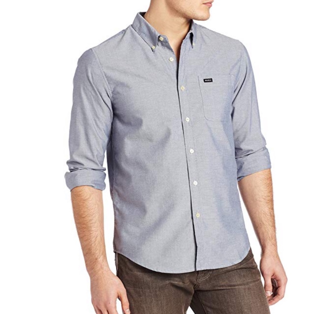 RVCA SlimFit Long Sleeve Shirt - Large